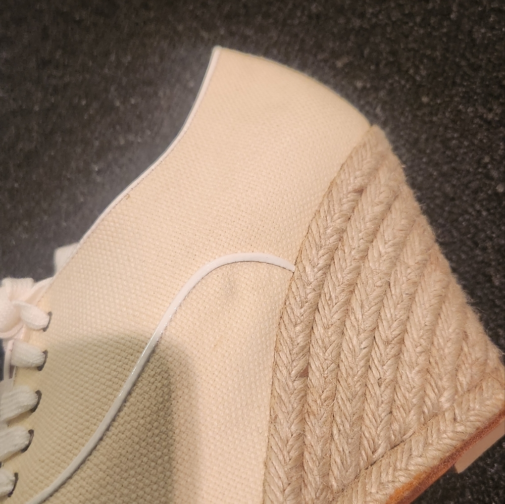 Christian Louboutin Canvas Beige Espadrille Wedges Lace up EU 37/ US 6-7 - Picture 6 of 9